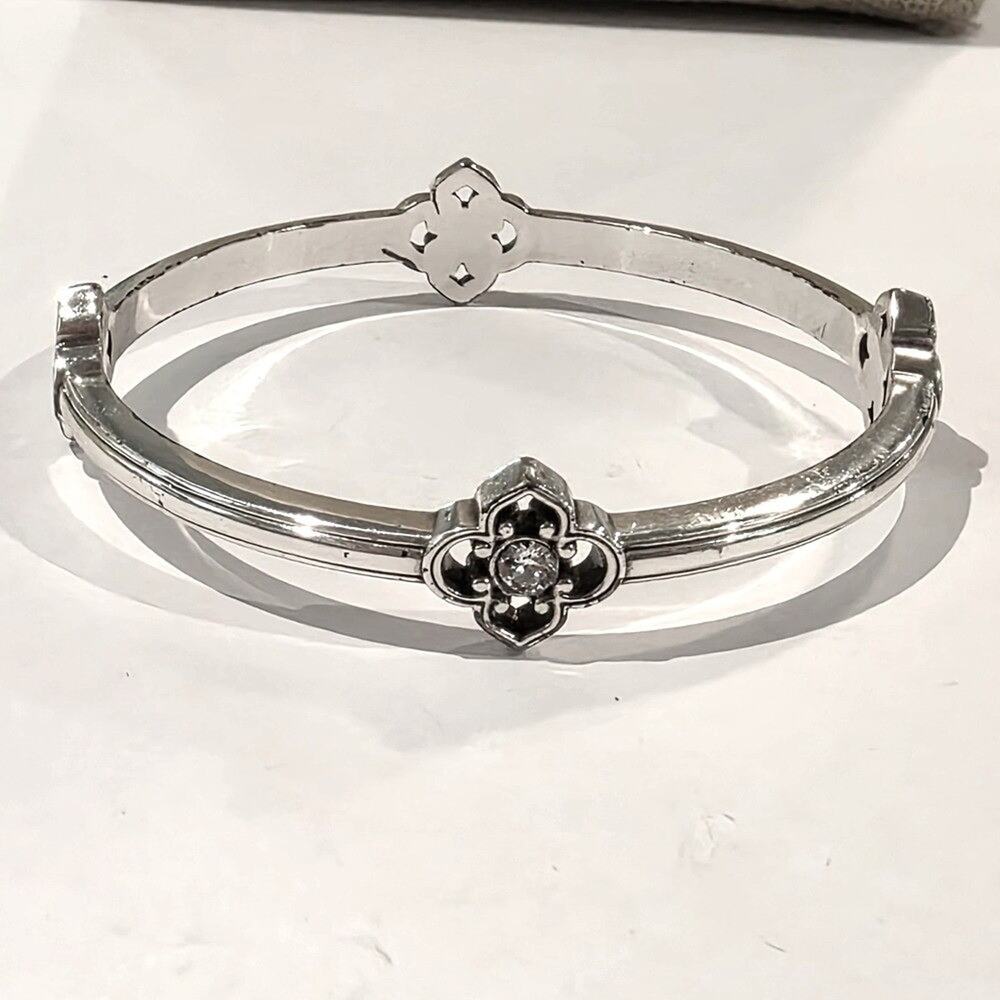 Brighton Toledo Silver Bracelet with Floral Swarovski Crystal Accents
